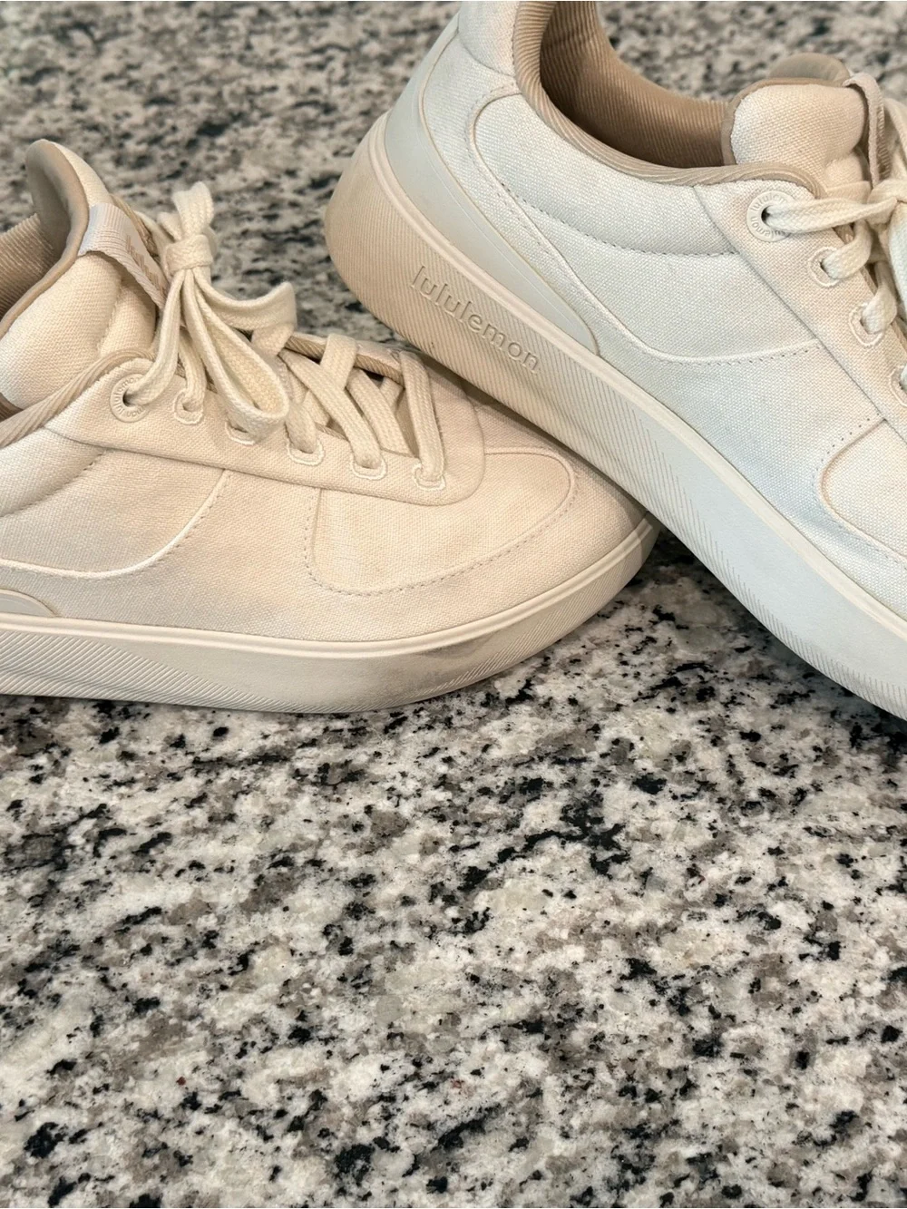 lululemon athletica Cream Canvas Low-Top Sneakers size 8 - Picture 4 of 14